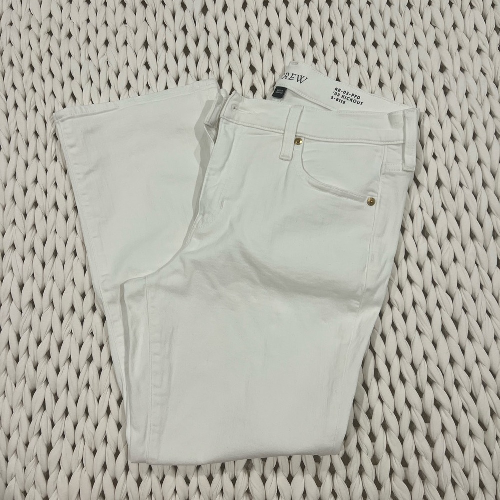 J. Crew White Denim Pants - Mid-rise kickout jean